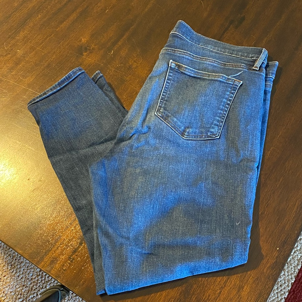 LOFT, curvy skinny cropped denim, size 14 mid rise